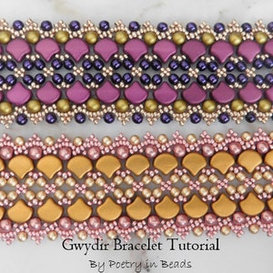 Beaded Jewelry Tutorial, Gwydir Bracelet Tutorial, Beading Pattern, Bracelet Pattern, Ginkgo Beads, Seed Bead Bracelet Tutorial, Beadweaving