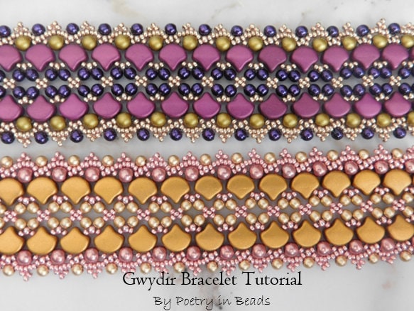 Beaded Jewelry Tutorial, Gwydir Bracelet Tutorial, Beading Pattern, Bracelet Pattern, Ginkgo Beads, Seed Bead Bracelet Tutorial, Beadweaving