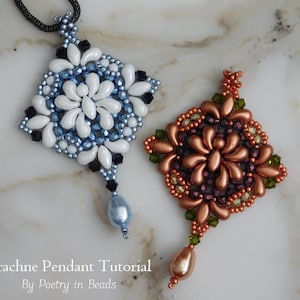 Beading Tutorial, Arachne Pendant Tutorial, Spider Jewelry, Halloween Jewelry, Irisduo, Zoliduo, Beaded Jewelry, Beadweaving, Swarovski PDF