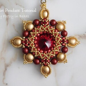 2 Beading Tutorials, Montague and Capulet Tutorials, Pendant Tutorials, Medieval Jewerly, Shakespeare Jewelry, Swarovski, Czechmates Beads image 8