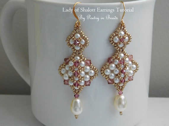 Beaded Jewelry Lady of Shalott Earrings Tutorial Beading | Etsy