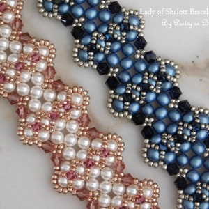 Beaded Bracelet Tutorial, Lady of Shalott Bracelet Tutorial, Beaded Jewelry Pattern, Seed Bead Pattern, Pearl Bracelet, Beadweaving Tutorial