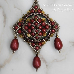 Beaded Jewelry Lady of Shalott Pendant Tutorial Beading - Etsy