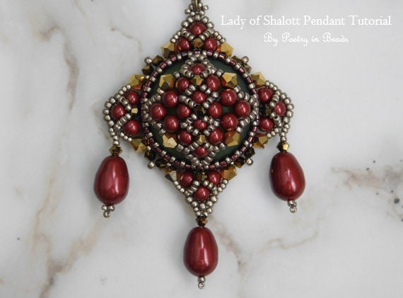 Beaded Jewelry Lady of Shalott Pendant Tutorial Beading - Etsy