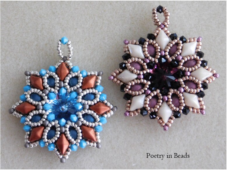 Beading Pendant Tutorial, Bead Pattern, Evening Star Pendant, Diamonduo ...