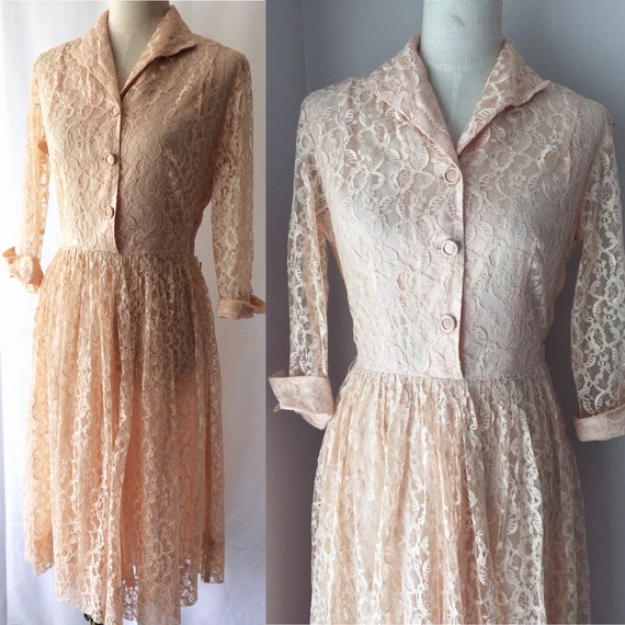 Blush Pink Lace Dress