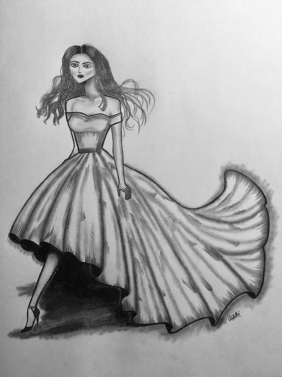 Pencil Sketches Of Girls In Dresses / Pencil sketches are an essential ...