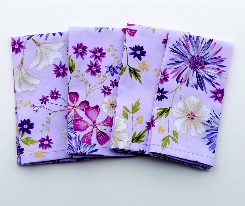 Floral Napkins Cloth Napkins Dinner Napkins Lavender Napkins Floral Cloth Napkins, Table Linens Cotton Napkins Napkins