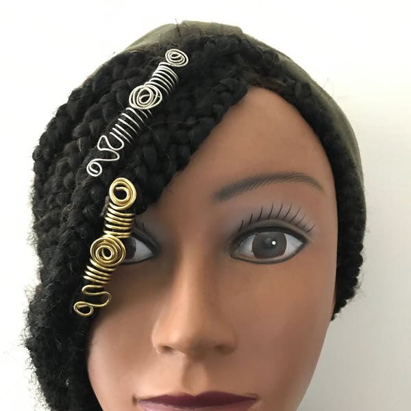 Boho, Long, Loc Jewelry, Hair Jewelry for Braids, Loc Jewelry Hair Accessories, Braid Hair Accessory, Braid Jewelry, Dread Cuffs