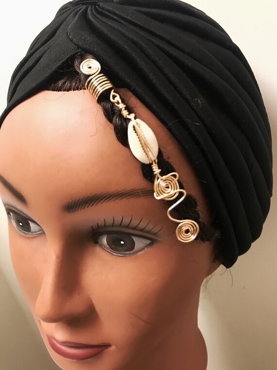 Bohemian Style Boho Long Loc Jewelry Loc Jewelry Hair Accessories Cowrie Shell Faux Loc Coils Braid Hair Accessory Dread Cuff