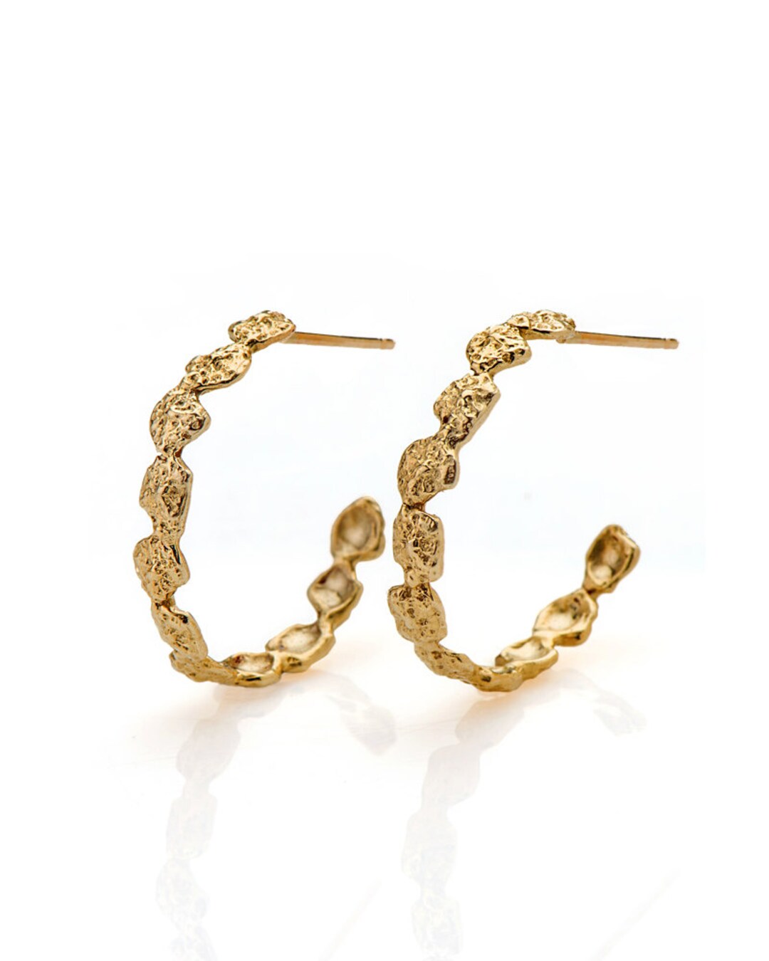Nature Inspires Solid Gold Hoop Earrings 14k Gold Earrings - Etsy