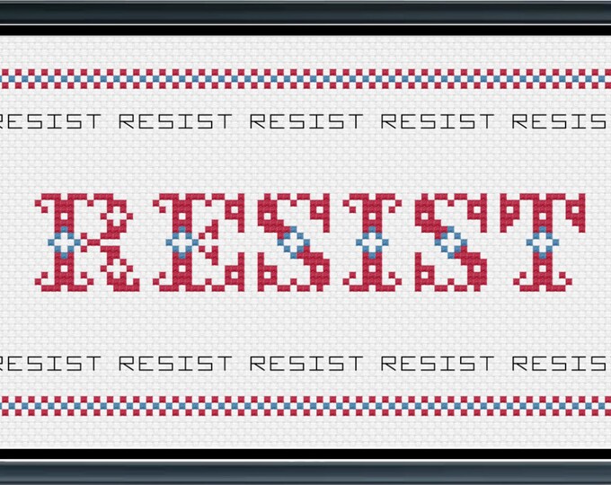 Resist Extra Pattern Resist Subversive Cross Stitch PATTERN PDF FILE - Etsy