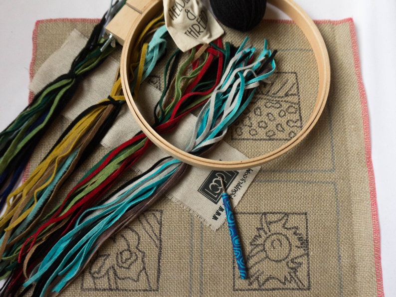 Rug Hooking Kit Van Gogh's Flowers 4 Coasters Rug Hooking Etsy