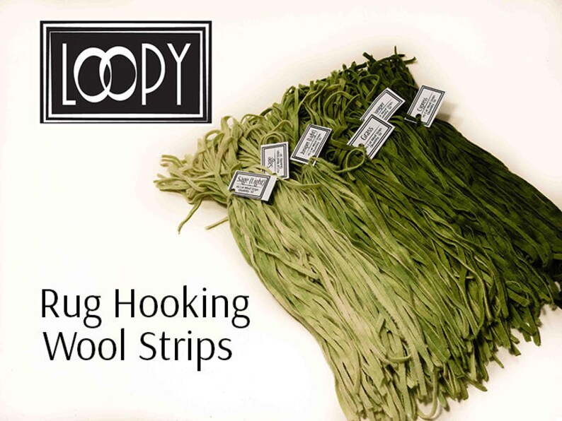 Rug Hooking Wool Strips 6 Green Values 100 Wool Hand Dyed Etsy