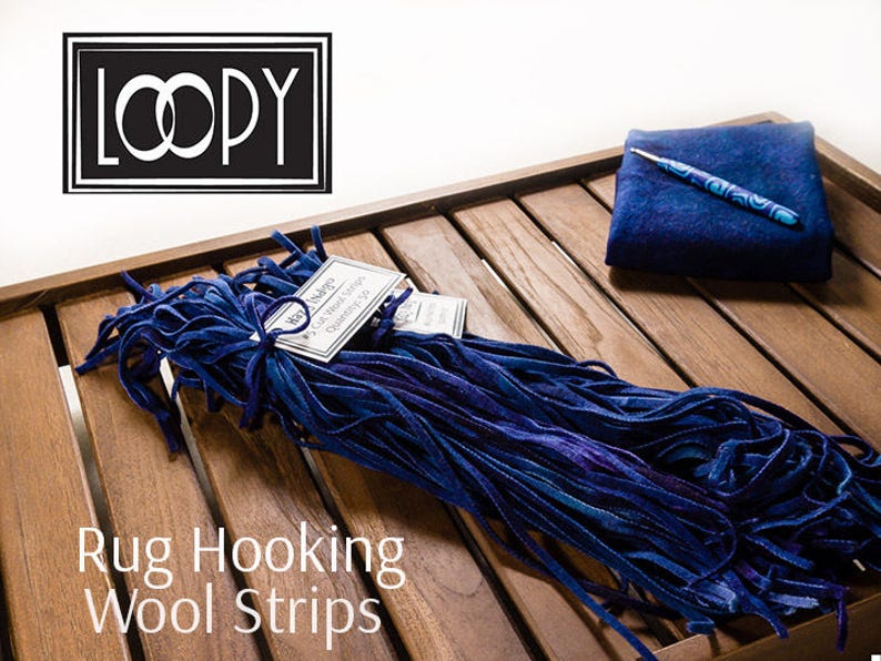 Rug Hooking Wool Strips Blue hazy Indigo 100 Wool Hand Etsy