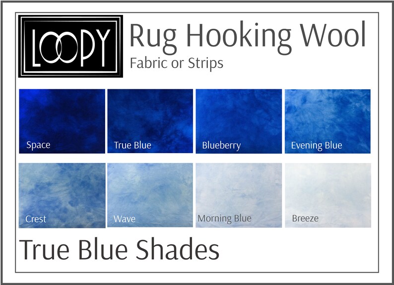 Rug Hooking Wool True Blue Blue Wool Fabric Rug Hooking Blue Etsy