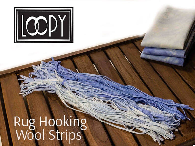 Rug Hooking Wool Strips Three Blues 100 Wool Hand Dyed for Etsy