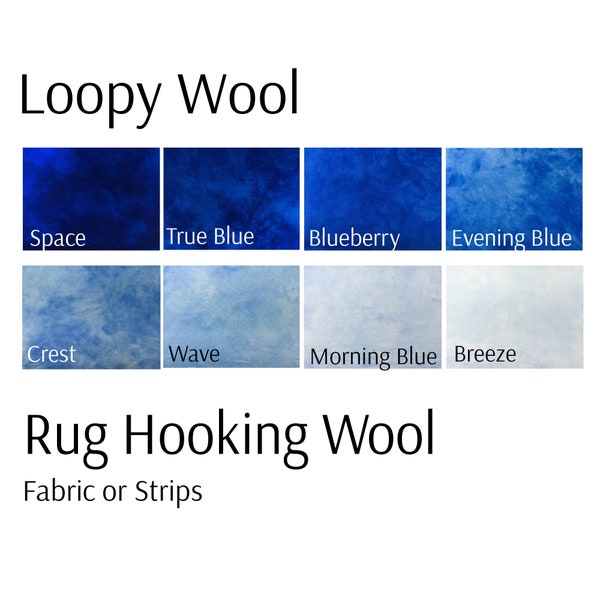 Rug Hooking Wool True Blue, Blue Wool Fabric, Rug Hooking Blue Wool