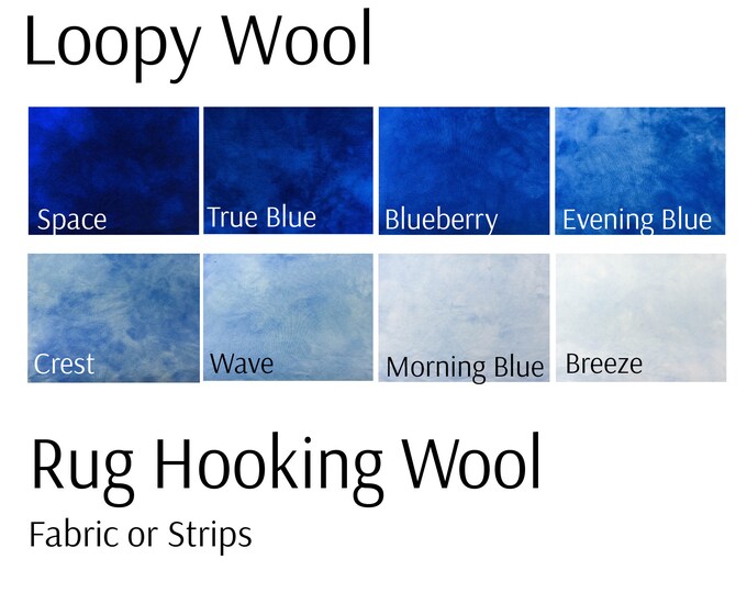Rug Hooking Wool True Blue Blue Wool Fabric Rug Hooking Blue Etsy