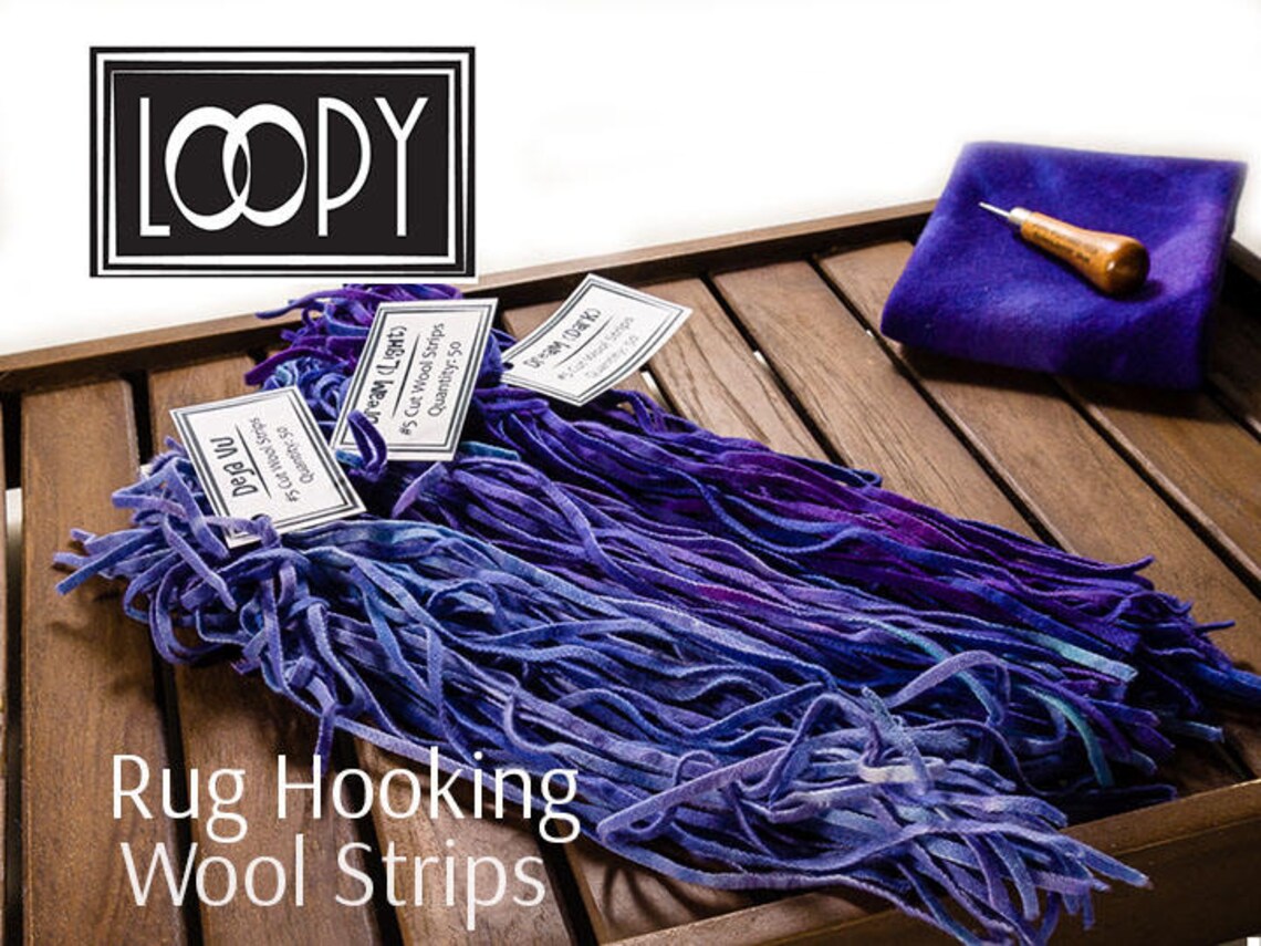 Rug Hooking Wool Strips Three Purples 150 Strips 100 Hand Etsy