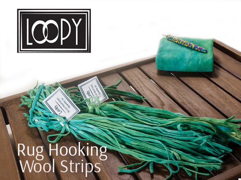 Rug Hooking Wool Strips Green lucky Hand Dyed 100 Wool Etsy