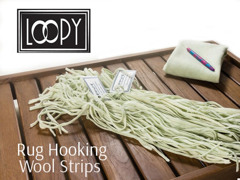 Rug Hooking Wool Strips Light Green honeydew Hand Dyed 100 Etsy