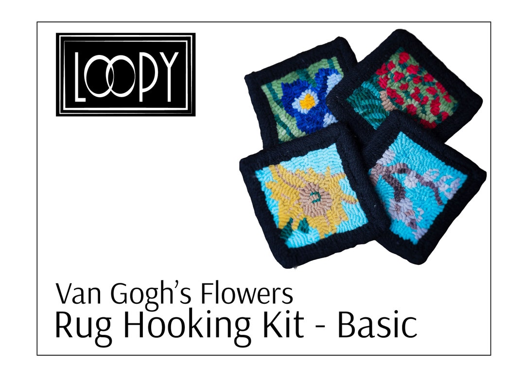 Rug Hooking Kit Van Gogh's Flowers Basic Kit 4 Coasters - Etsy Canada