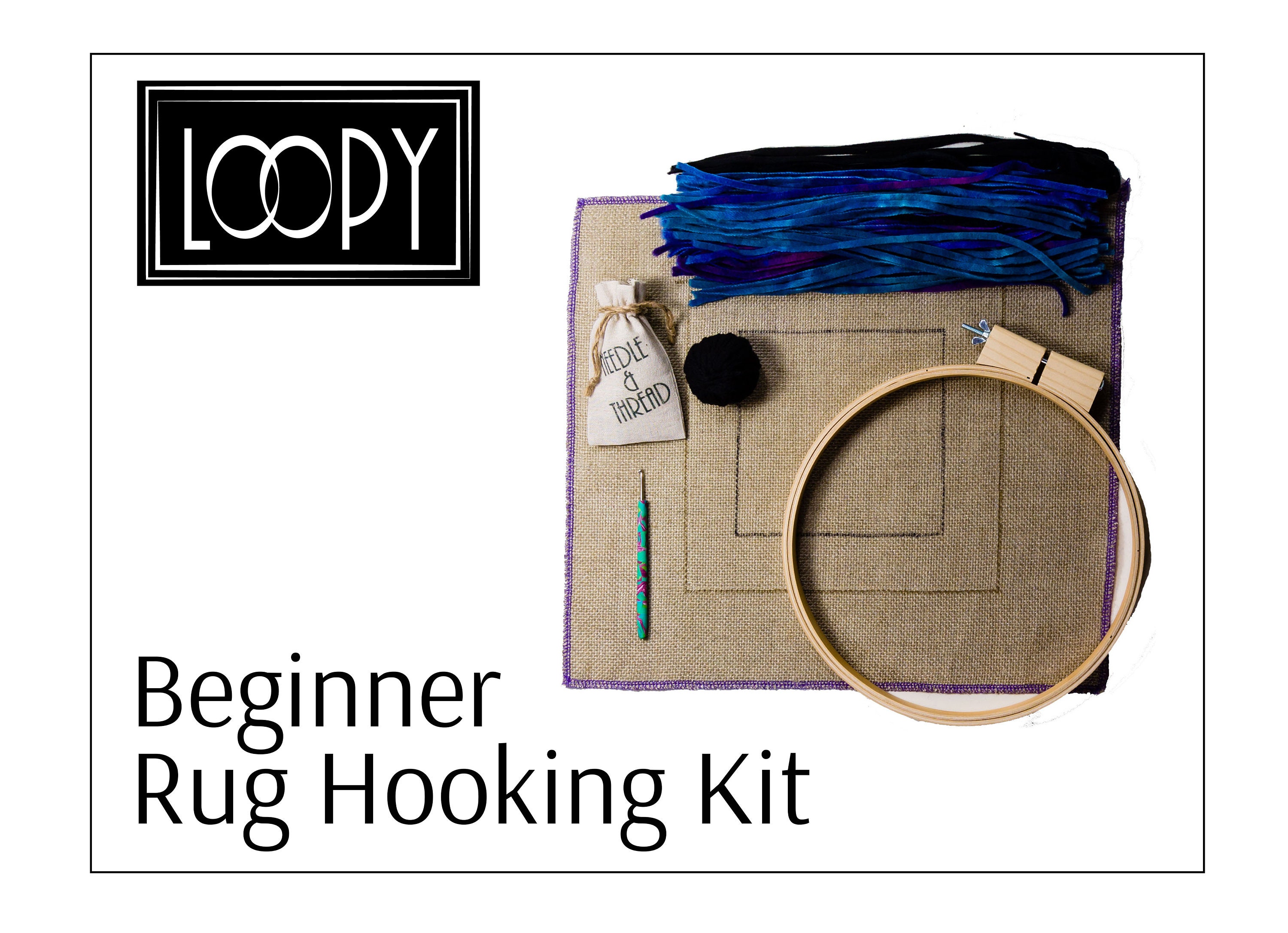 Rug hooking kit DIY Craft Kit Beginner Rug Hooking Kit Etsy