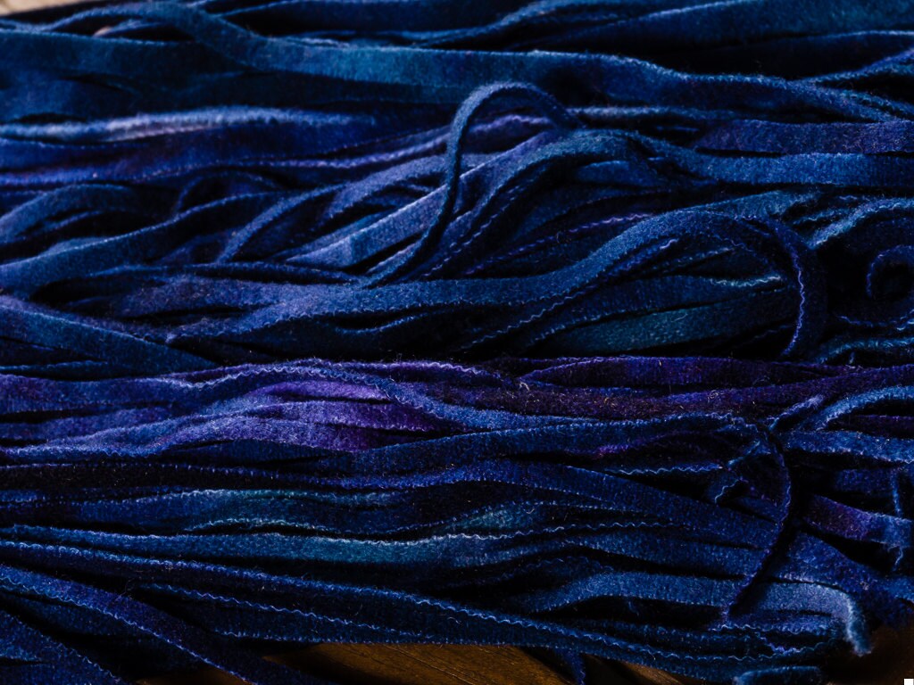 Rug Hooking Wool Strips Blue hazy Indigo 100% Wool Hand - Etsy