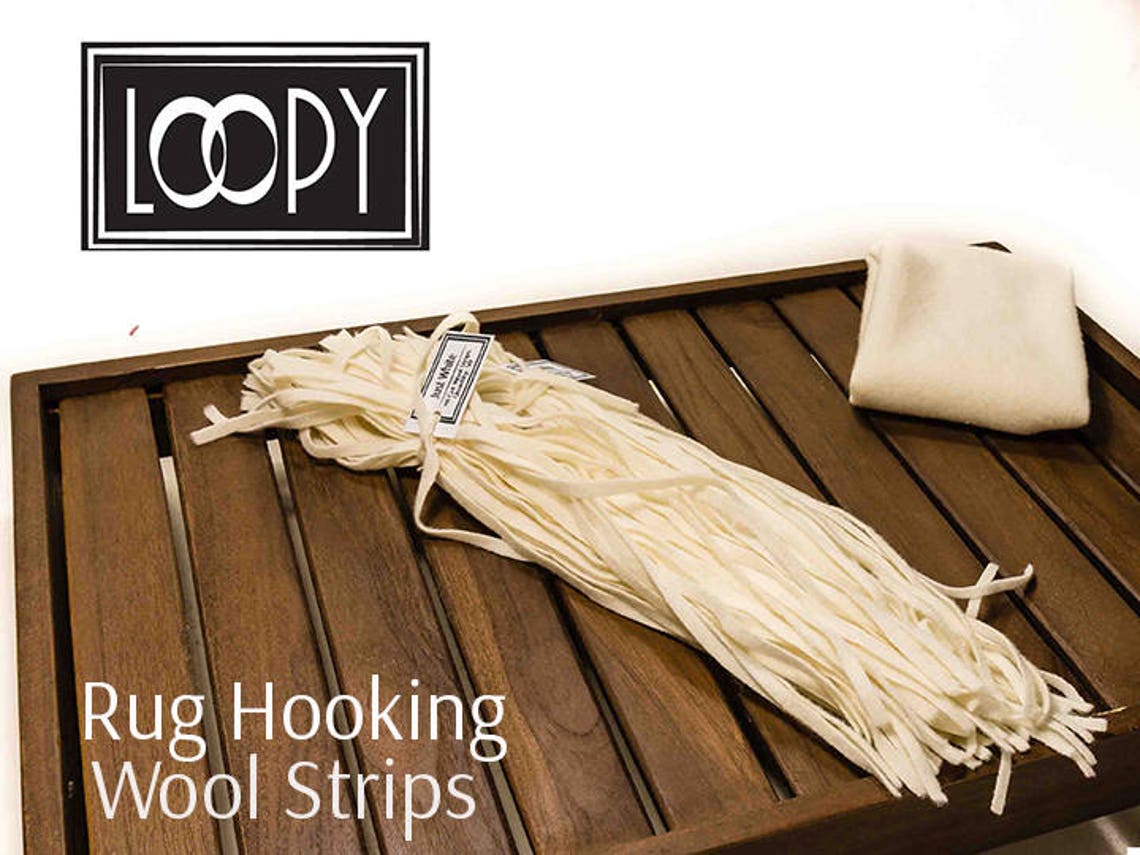 Rug Hooking Wool Strips White just White Wool 50 Strips Etsy