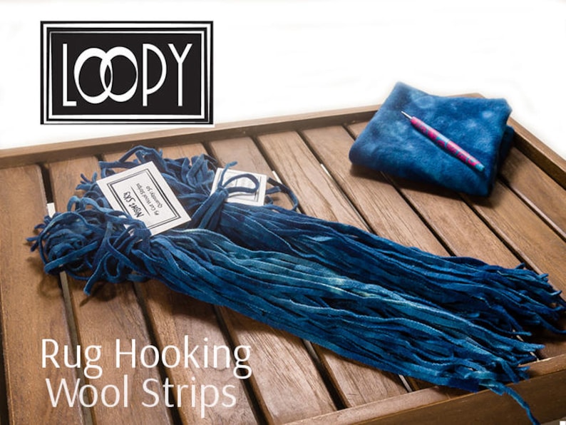 Rug Hooking Wool Strips Blue night Sky Hand Dyed 100 Wool Etsy
