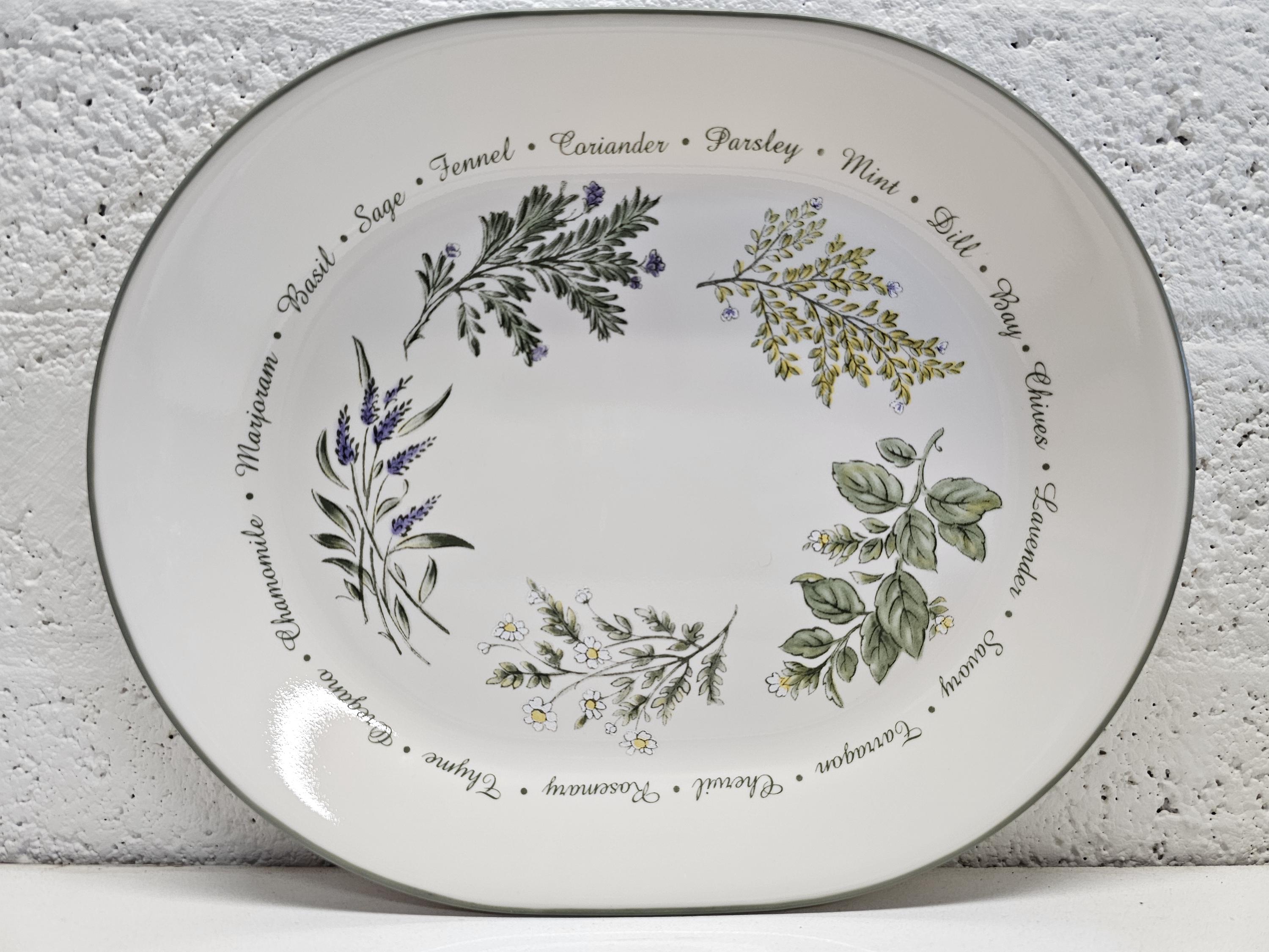 Vintage Thymeless Herbs Oval Serving Platter Corelle Corning