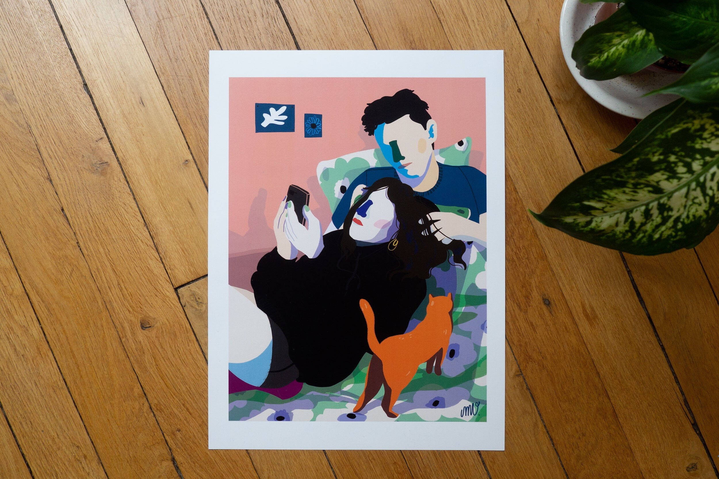 Affiche Illustrée, Lazy Sunday, 30x40cm