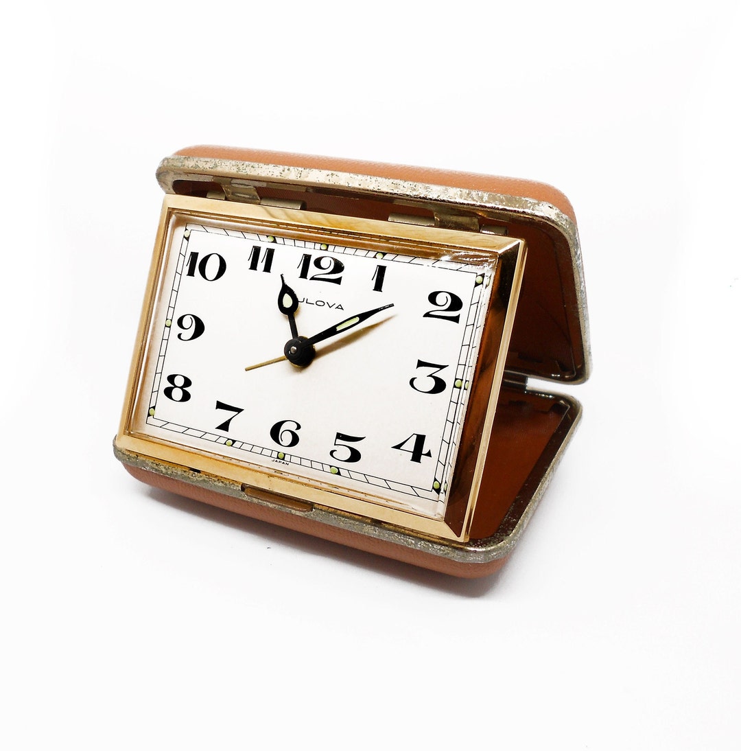 Bulova Travel Alarm Clock Windup Desk Clock Mini Bedside Etsy