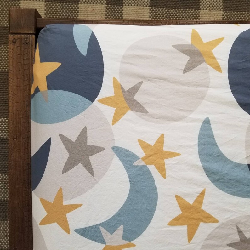 Moon and Stars Crib Bedding Outer Space Decor Baby Boy Etsy