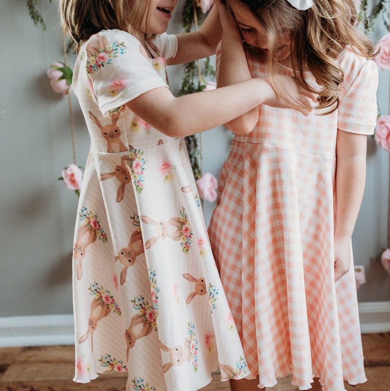 Girls Easter Bunny Twirl Dress Easter Dress Easter Egg Etsy