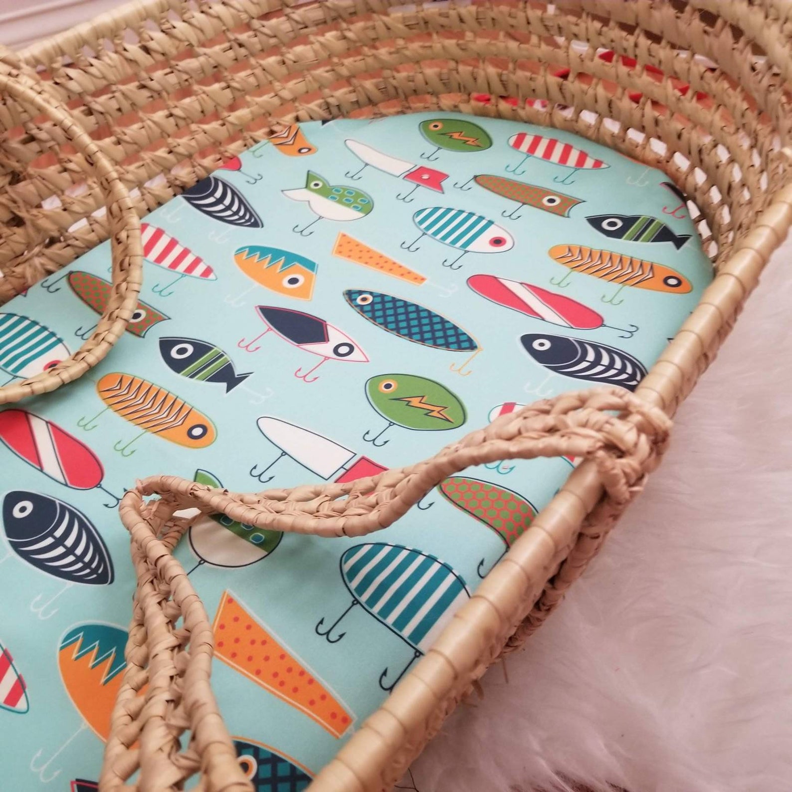 Fishing Crib Bedding Fishing Crib Sheet Nautical Nursery Etsy