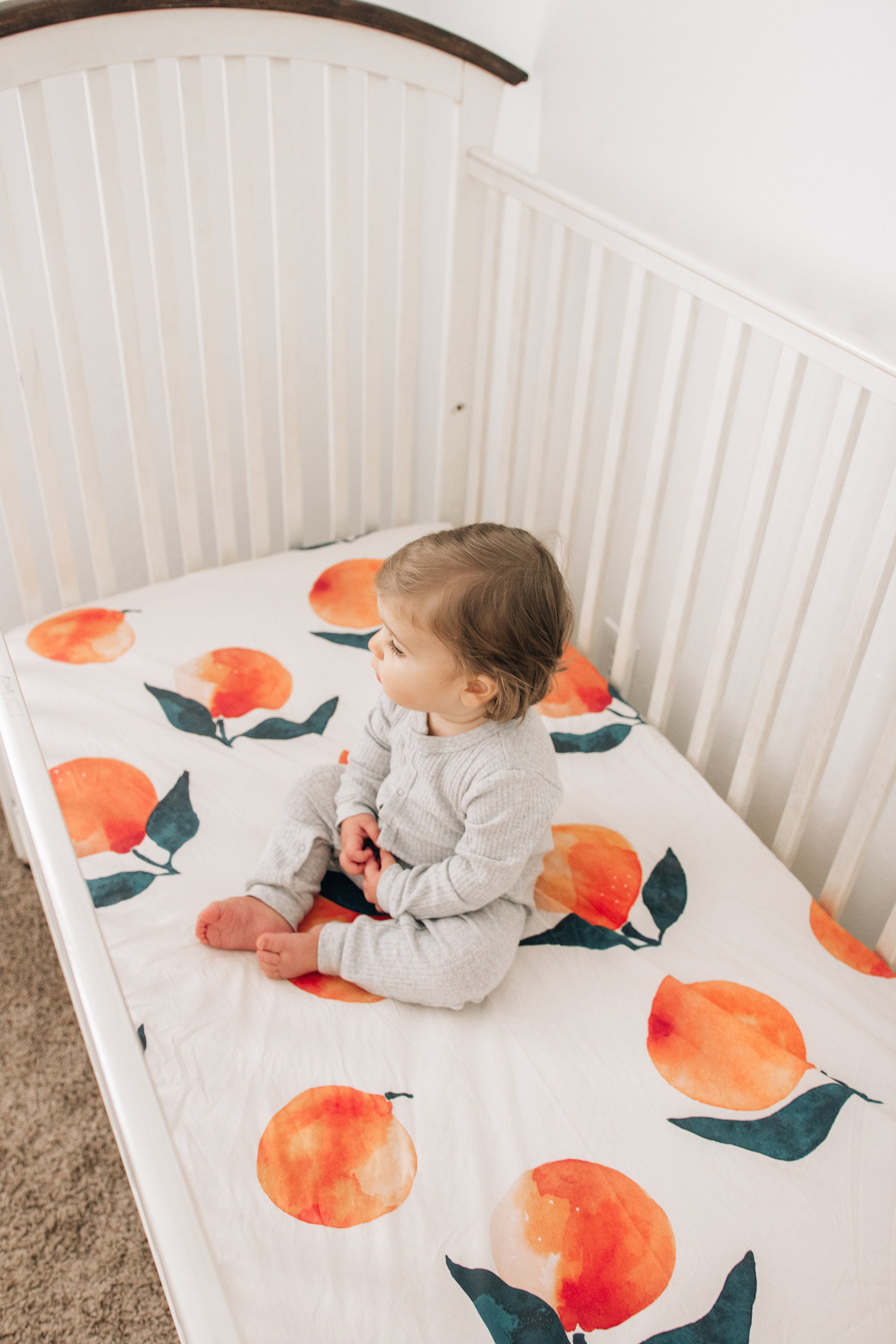 Citrus Crib Sheet Fruit Baby Bedding Boho Nursery Boho Etsy