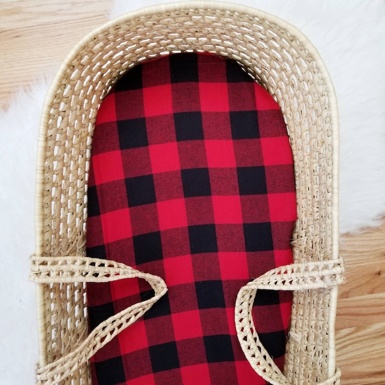Moses Basket Sheet Buffalo Plaid Bassinet Sheet Bassinet Bedding Christmas Bedding Handmade Sheets Newborn Sheet