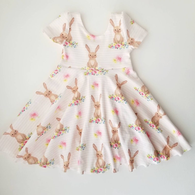 Girls Easter Bunny Twirl Dress Easter Dress Easter Egg Etsy