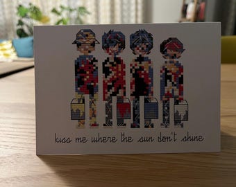 Stone Roses Paint blank greeting card.