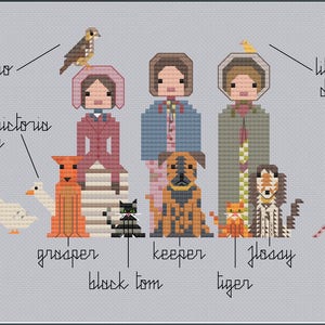 The Bronte Sisters & Their Pets PDF digital pattern
