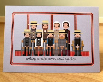 Kevin Eldon's Amish Sex Pistols Vs Bill Grundy parody blank greeting card.