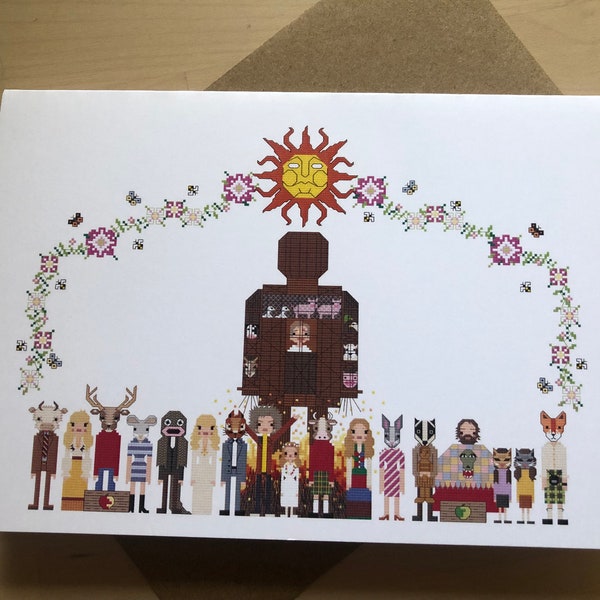 Large Wicker Man Blank Greeting Card