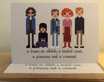 The Breakfast Club parody blank greeting card