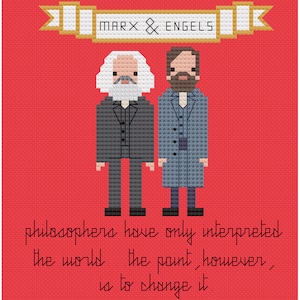 Marx & Engels PDF Digital Cross Stitch Pattern