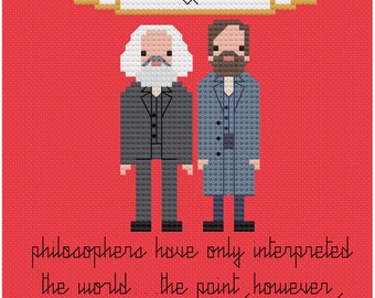 Marx & Engels PDF Digital Cross Stitch Pattern