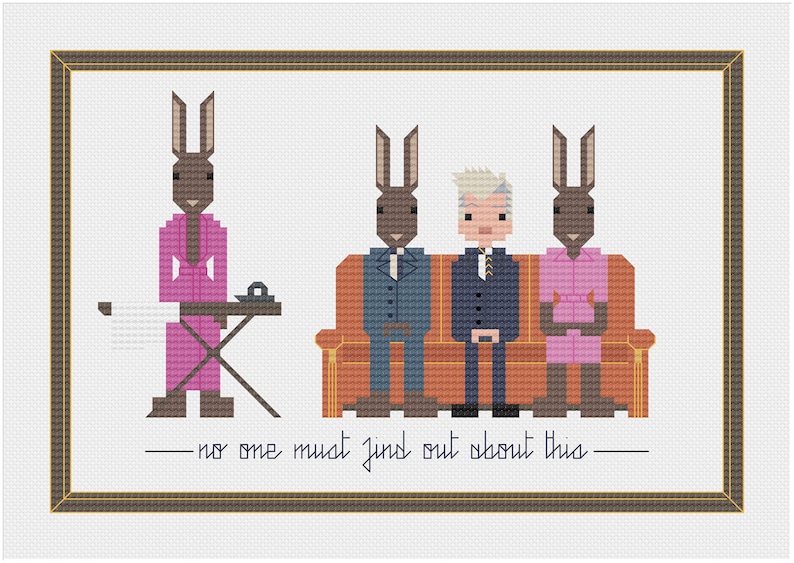 David Lynch Rabbits parody PDF Digital Pattern