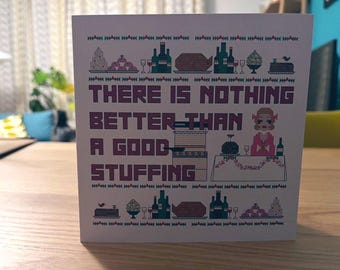 Fanny Cradock blank Christmas card