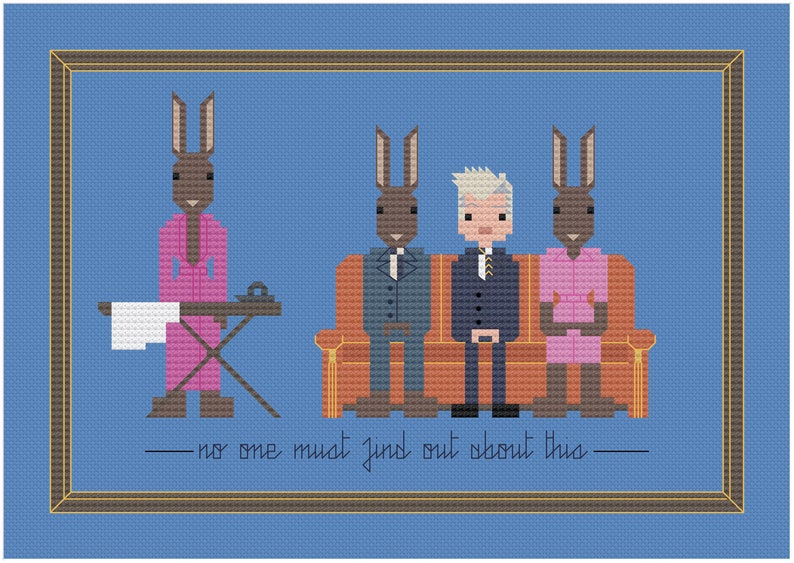 David Lynch Rabbits parody PDF Digital Pattern